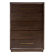 Manhattan - Contemporary Brown Oak and Gold Chest — view 2