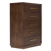 Manhattan - Contemporary Brown Oak and Gold Chest — view 3