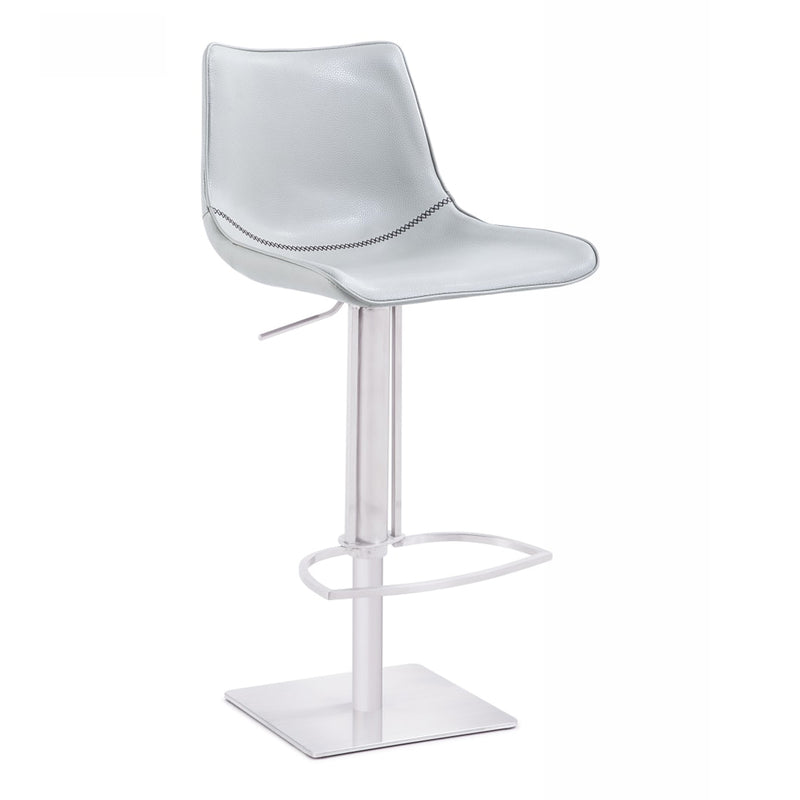 Manning - Modern White Adjustable Bar Stool — view 3