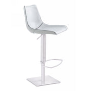 Manning - Modern White Adjustable Bar Stool — view 4