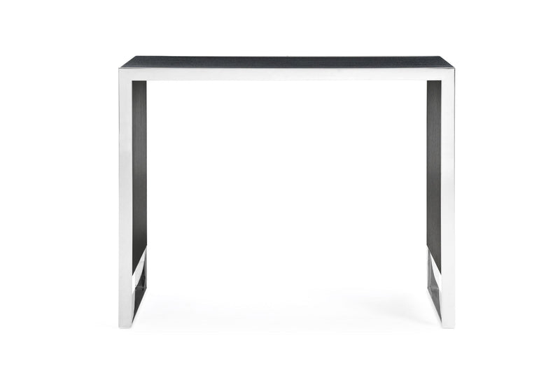 Manston - Modern Black Oak & Stainless Steel Bar Table — view 2