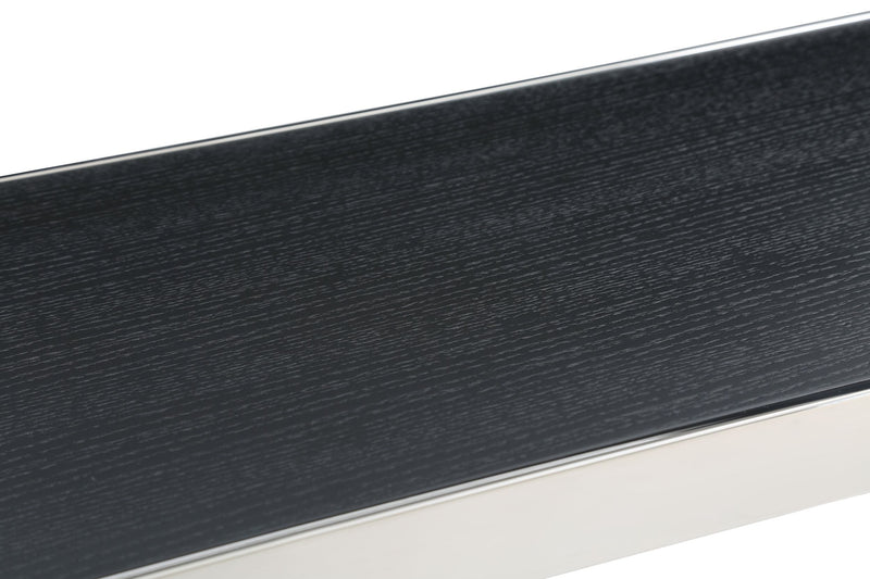 Manston - Modern Black Oak & Stainless Steel Bar Table — view 3