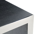 Manston - Modern Black Oak & Stainless Steel Bar Table — view 5
