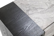 Maranello - Modern Grey Wash & Faux Marble Nightstand — view 3