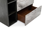 Maranello - Modern Grey Wash & Faux Marble Chest — view 2