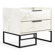 Marbella - Italian Modern White Marble Nightstand — view 4
