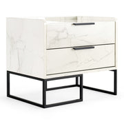 Marbella - Italian Modern White Faux Marble 4-Piece Bedroom Set — view 5