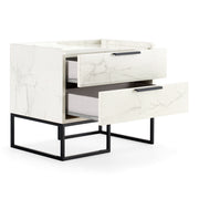 Marbella - Italian Modern White Marble Nightstand — view 5