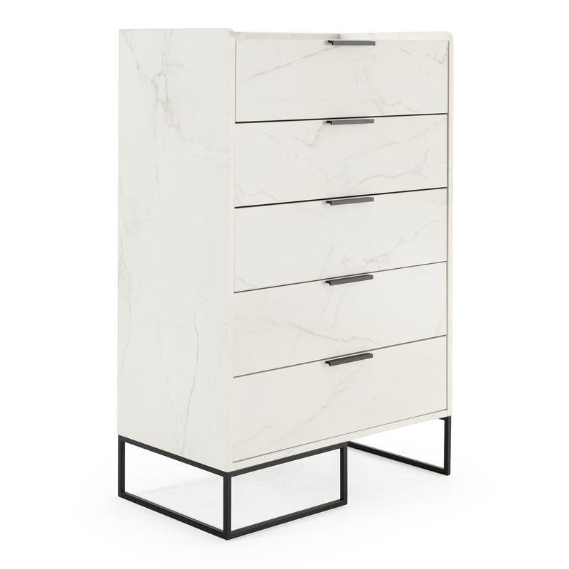 Marbella - Italian Modern White Marble Chest — view 2
