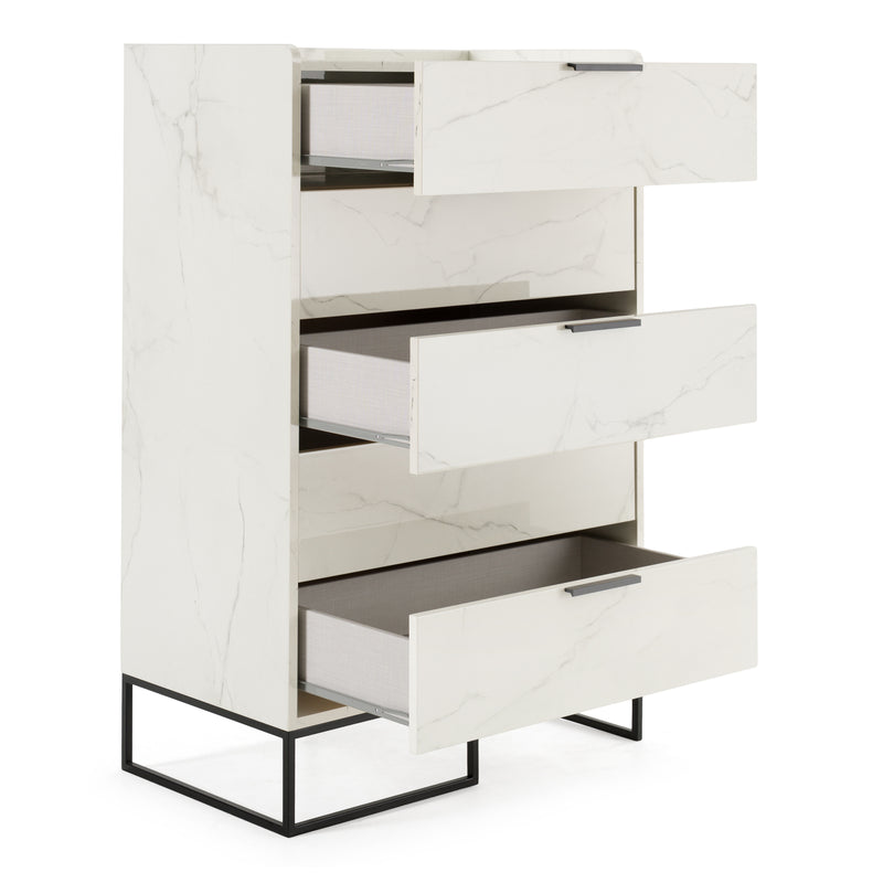 Marbella - Italian Modern White Marble Chest — view 5