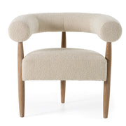 Marchland - Modern Beige Fabric + Oak Accent Chair — view 2