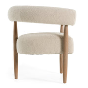 Marchland - Modern Beige Fabric + Oak Accent Chair — view 3