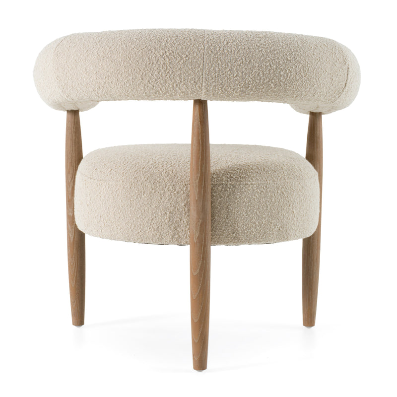 Marchland - Modern Beige Fabric + Oak Accent Chair — view 4