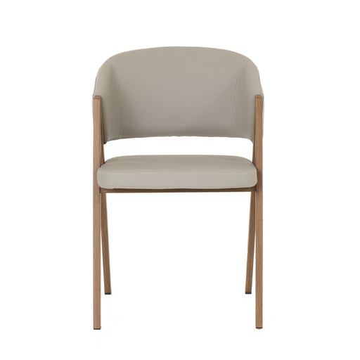 Marcus - Modern Light Grey Vegan Leather Dining Chair (Set of 2)
