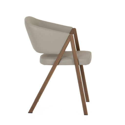 Marcus - Modern Light Grey Vegan Leather Dining Chair (Set of 2) — view 2