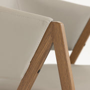 Marcus - Modern Light Grey Vegan Leather Dining Chair (Set of 2) — view 4