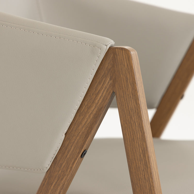 Marcus - Modern Light Grey Vegan Leather Dining Chair (Set of 2) — view 4