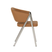 Marcus - Modern Camel Vegan Leather Dining Chair (Set of 2) — view 4