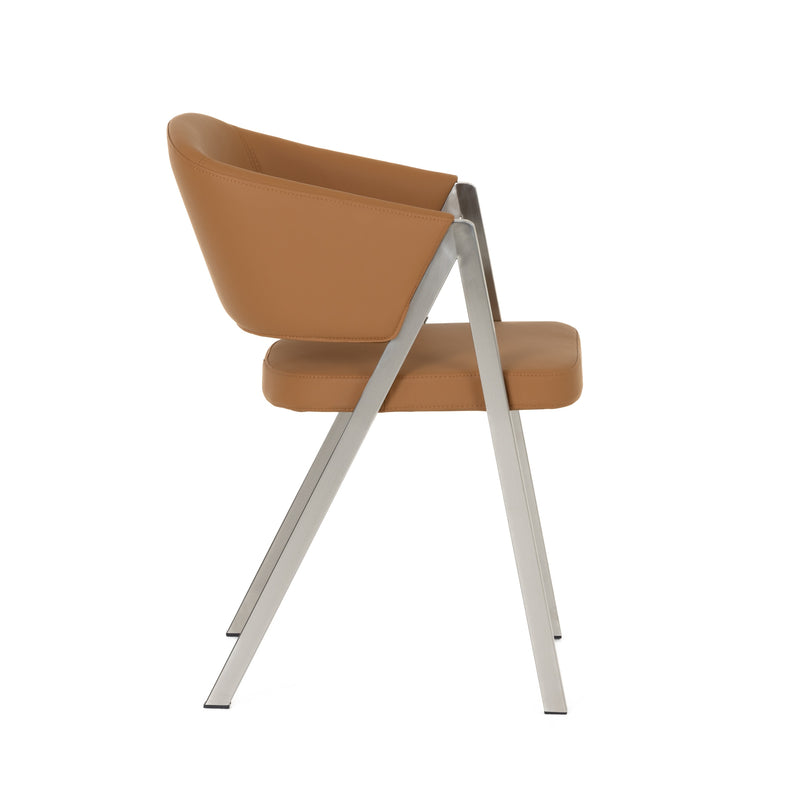 Marcus - Modern Camel Vegan Leather Dining Chair (Set of 2) — view 4
