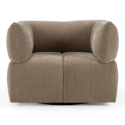 Marisol - Modern Taupe Fabric Swivel Accent Chair — view 2