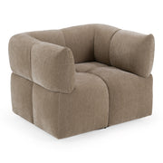 Marisol - Modern Taupe Fabric Swivel Accent Chair — view 3