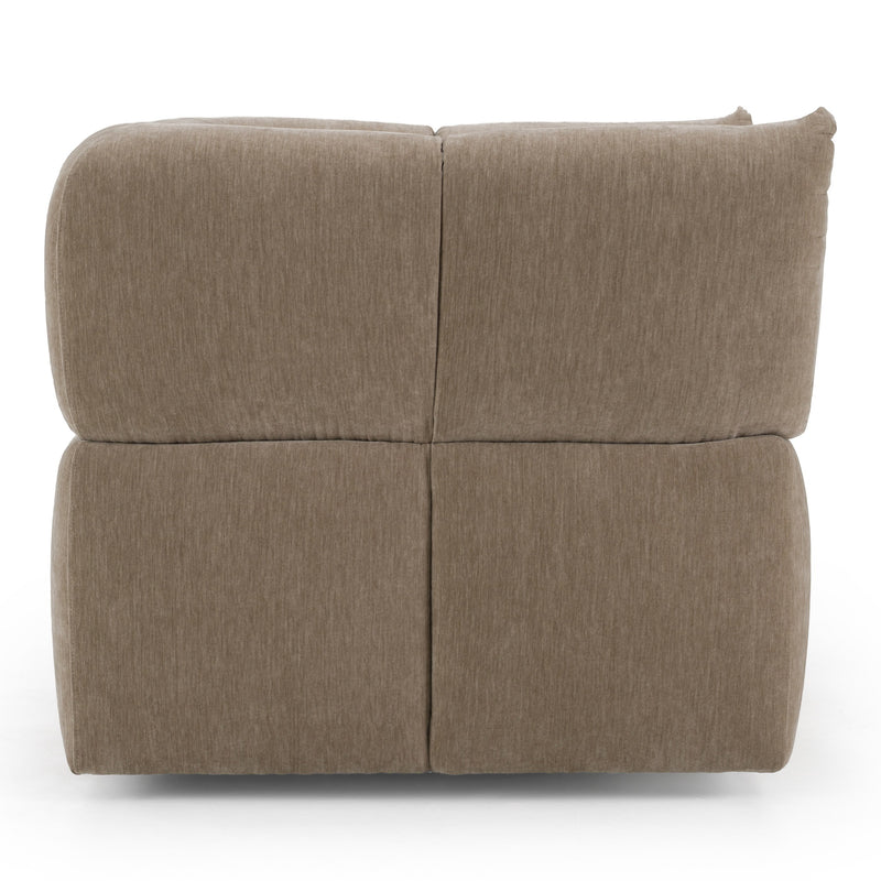 Marisol - Modern Taupe Fabric Swivel Accent Chair — view 4