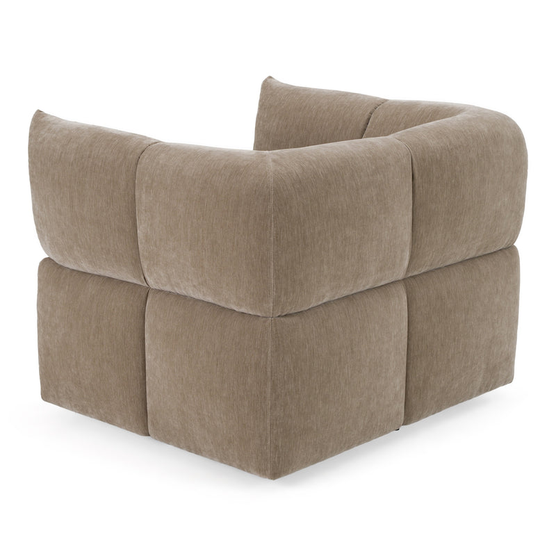 Marisol - Modern Taupe Fabric Swivel Accent Chair — view 5
