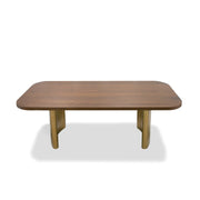 Marjorie - Modern Walnut + Brushed Gold Rectangular Dining Table — view 2