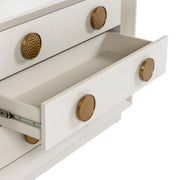 Marjorie - Modern Cream & Brushed Gold Nightstand — view 2