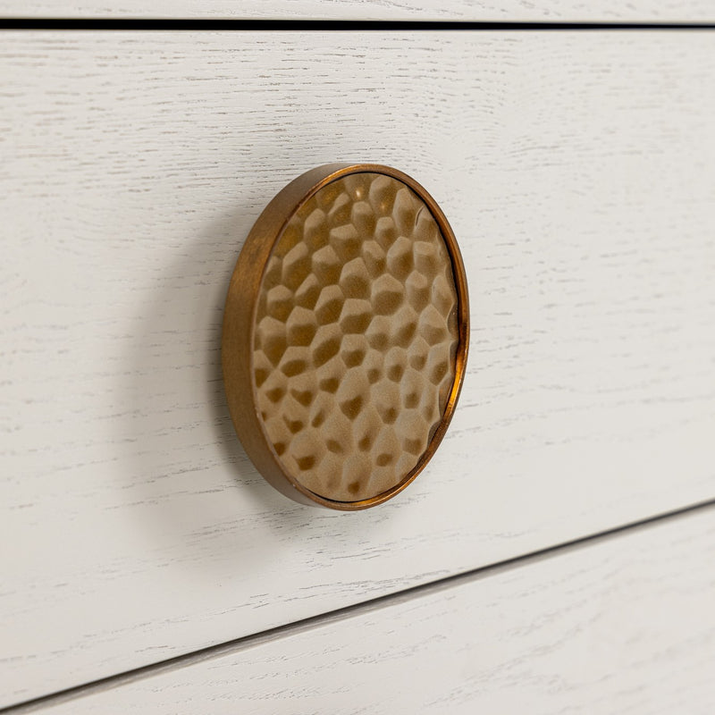 Marjorie - Modern Cream & Brushed Gold Nightstand — view 3