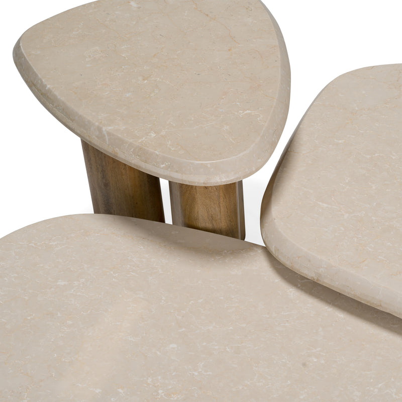 Marlin - Modern Marble + Mango Wood Nesting Table Set — view 5