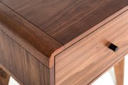 Carmen + Marshall Mid-Century Modern Walnut Bed + Nightstands Set — view 5