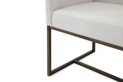 Marty - Modern Off-White & Copper Antique Brass Dining Chair — view 2