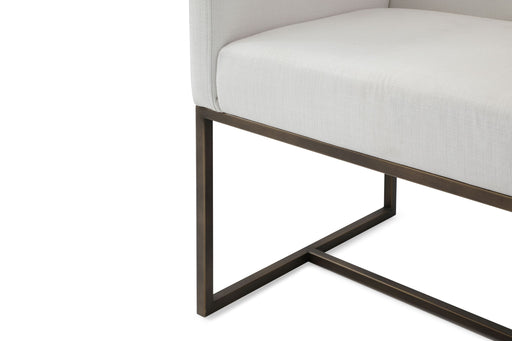 Marty - Modern Off-White & Copper Antique Brass Dining Chair — view 2