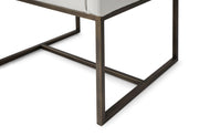 Marty - Modern Off-White & Copper Antique Brass Dining Chair — view 3