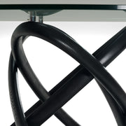 Mason Modern Round Glass & Black Ash Dining Table — view 3