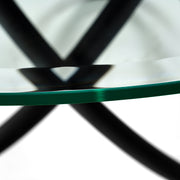 Mason Modern Round Glass & Black Ash Dining Table — view 4