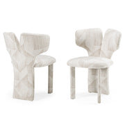 Masuda - Modern Beige Pattern Fabric Dining Chair (Set of 2) — view 3