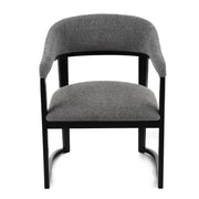 Maury - Modern Grey Fabric + Black Dining Chair — view 2