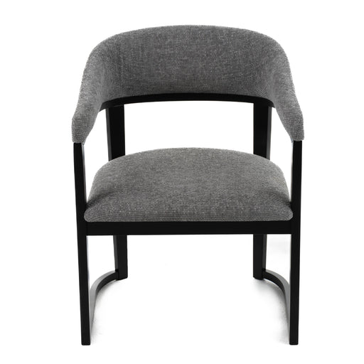Maury - Modern Grey Fabric + Black Dining Chair — view 2