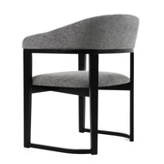 Maury - Modern Grey Fabric + Black Dining Chair — view 3