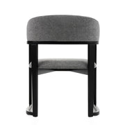 Maury - Modern Grey Fabric + Black Dining Chair — view 4