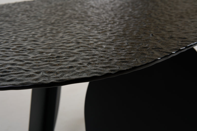 Maxine - Modern Hammered Grey Glass Rectangular Dining Table — view 5