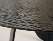 Maxine - Modern Hammered Grey Glass Round Dining Table — view 4