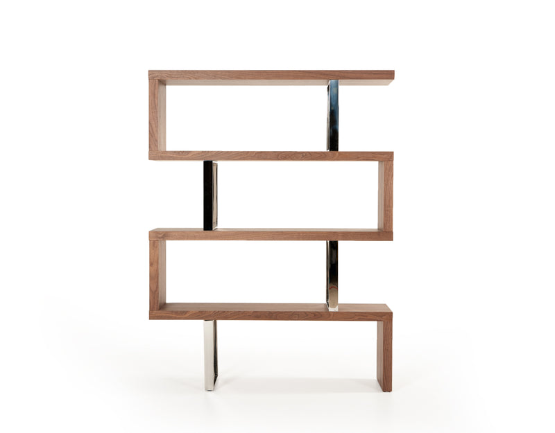 Maze Modern Walnut Bookcase — view 4