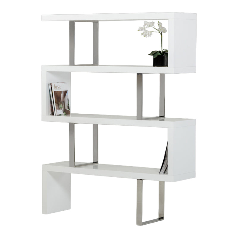 Maze Modern White High Gloss Bookcase — view 4