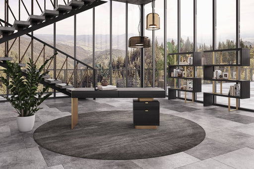 Maze - Elm Grey & Gold Bookcase — view 2