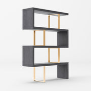 Maze - Elm Grey & Gold Bookcase — view 3