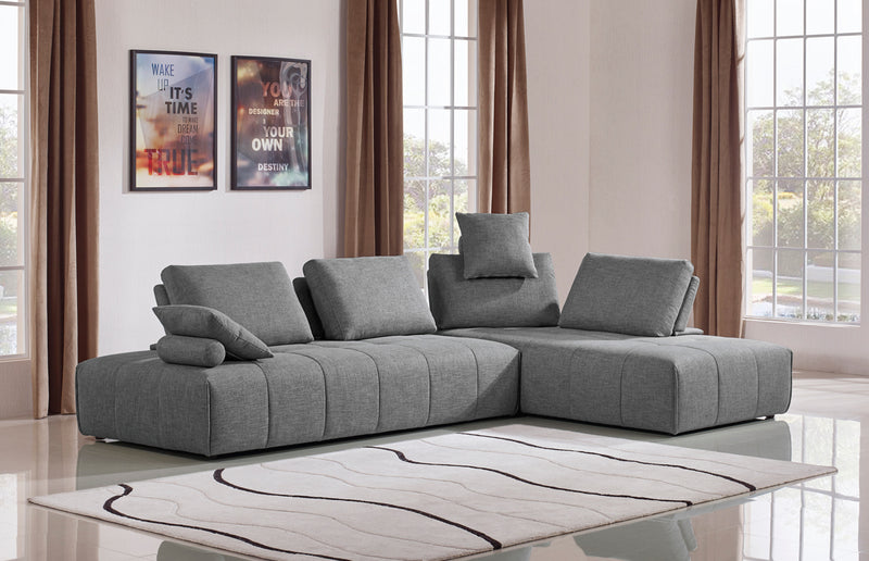 Edgar - Modern Grey Fabric Modular Sectional Sofa — view 4