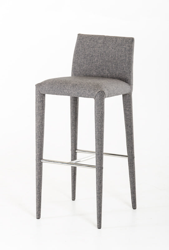 Medford Mid-Century Grey Fabric Bar Stool